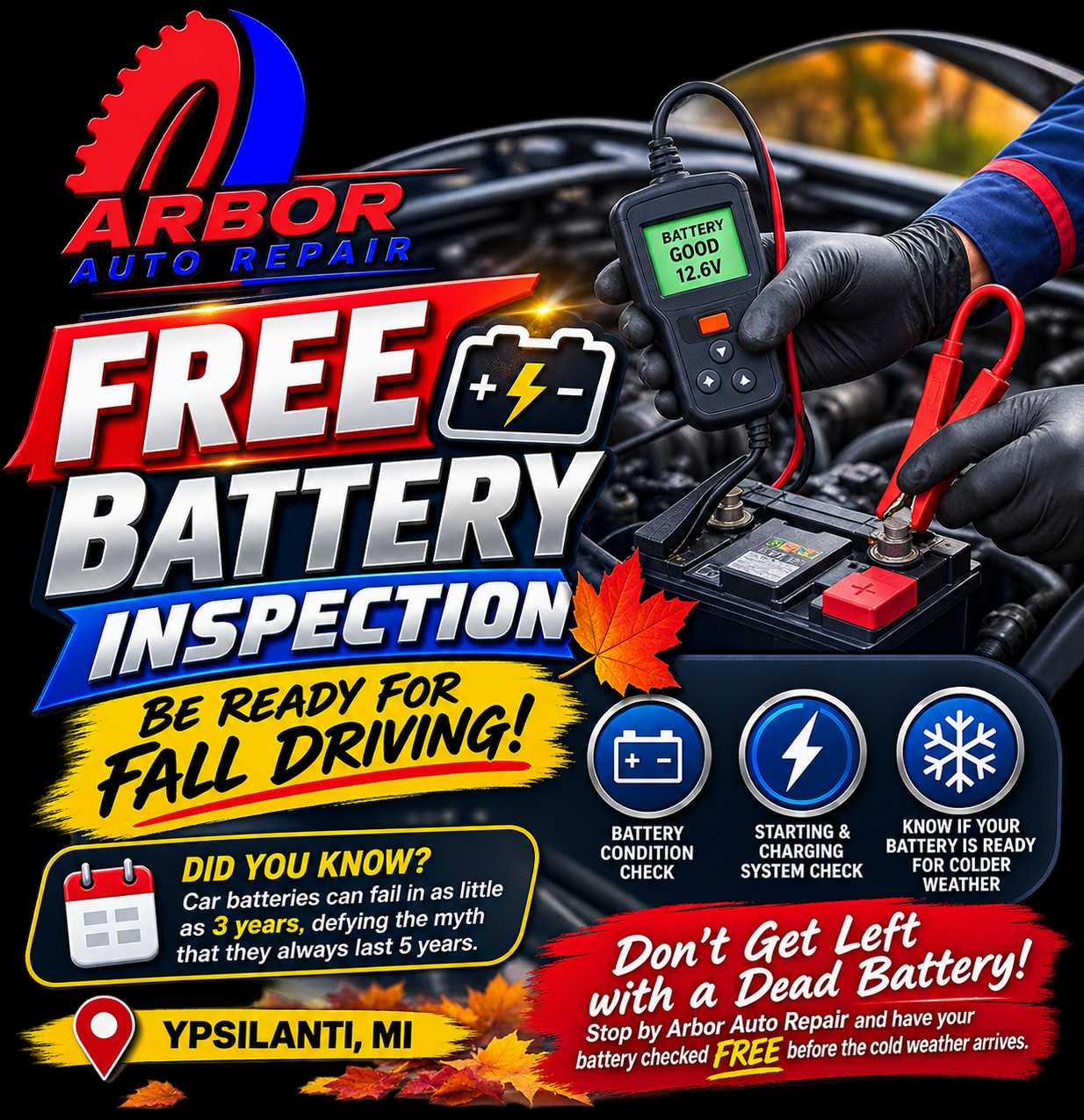 arbor auto repair battery check free